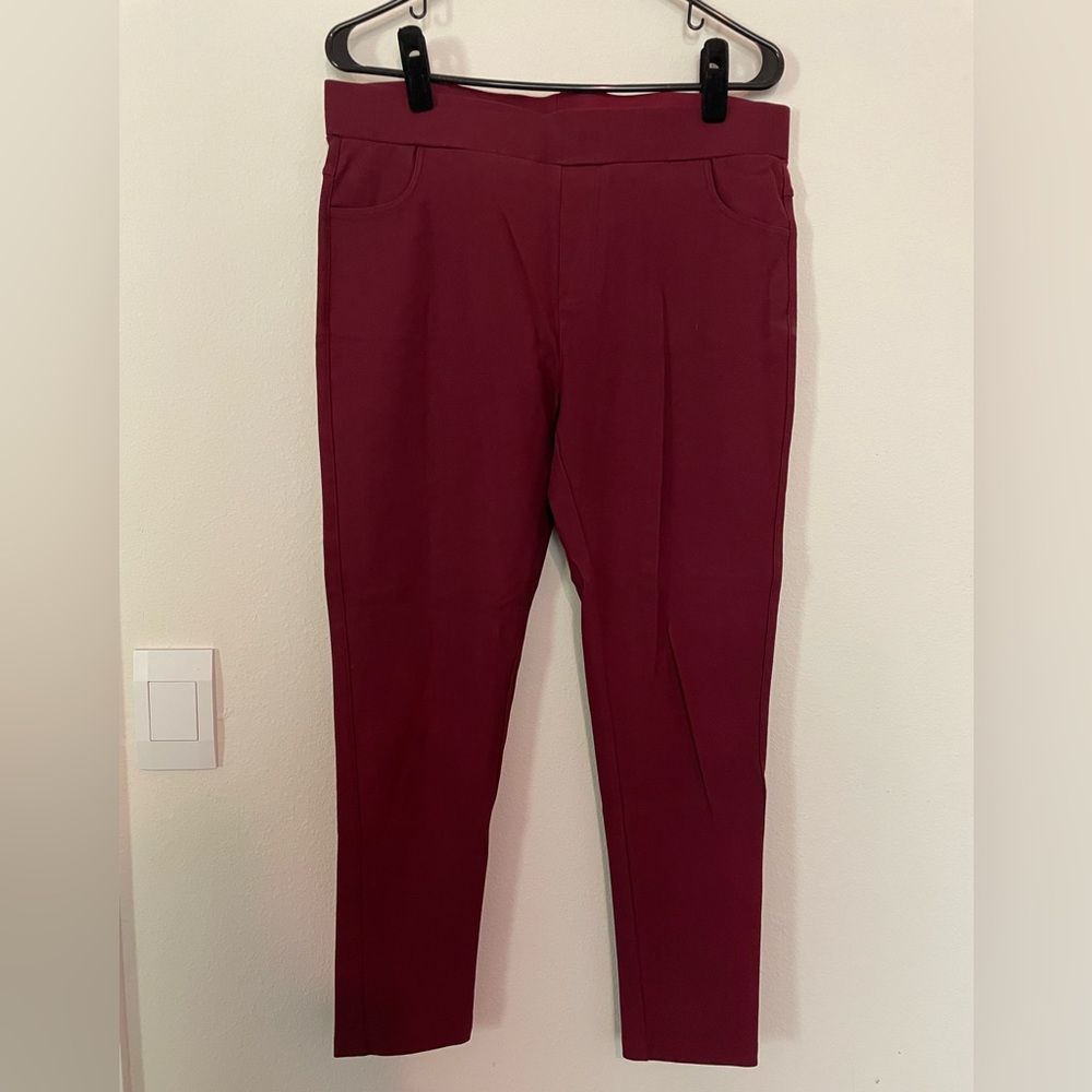Burgundy Slim Fit Pants with stretch